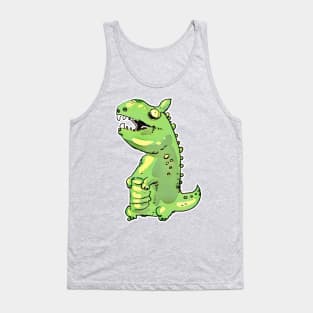 little green dinosaur cartoon Tank Top